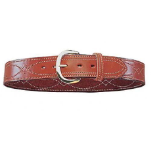 FANCY STITCHED BELT TAN SZ 36 BRASS