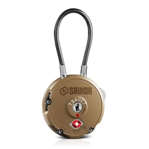 Savior Equipment Cable Lock FDE – LK-ROUND-TN