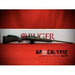 Ruger American Generation II, Predator, Bolt Action Rifle, 22 ARC, 22 Spiral Fluted Barrel, 1:7 Twist, Threaded 1/2-28, Muzzle Brake, Cerakote Finish, Burnt Bronze, Green Splatter Synthetic Stock, Manual Safety, Picatinny Rail, 10 Rounds, 1 Magazine