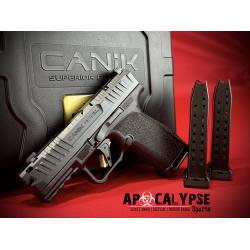 CANIK METE MC9 Prime, Semi-automatic, Striker Fired, Compact, 9MM, 3.64 Barrel, Compensated Slide and Barrel with Blast Chamber, Night Sights, Optics Ready, Matte Finish, Black, 17 Rounds, 2 Magazines HG8328-N