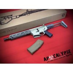 Q Honey Badger, Semi-automatic, SBR, 556NATO, 10 Threaded Barrel, Clear Anodized Finish, Flat Dark Earth, Collapsible Stock, 30 Rounds, 1 Magazine, Product Finishes, Shade Variations and Other Imperfections Are Normal Due to the Manufacturing Process