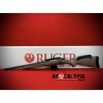 Ruger American Rifle Ranch, Generation II, Bolt Action Rifle, 5.56 NATO, 16.1 Spiral Fluted Barrel, 1:8 Twist, Threaded 1/2X28, Muzzle Brake, Cerakote Finish, Cobalt, Flat Dark Earth Splatter Synthetic Stock, Manual Safety, Picatinny Rail, 10 Rounds,