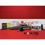 Ruger American Rifle Ranch, Generation II, Bolt Action Rifle, 5.56 NATO, 16.1 Spiral Fluted Barrel, 1:8 Twist, Threaded 1/2X28, Muzzle Brake, Cerakote Finish, Cobalt, Flat Dark Earth Splatter Synthetic Stock, Manual Safety, Picatinny Rail, 10 Rounds,