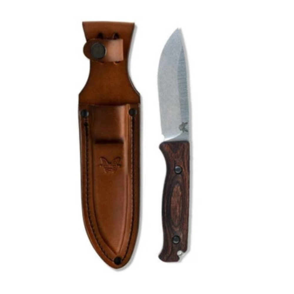 Benchmade Saddle Mountain Skinner Stabilized Wood, Stonewash S30V - 15002