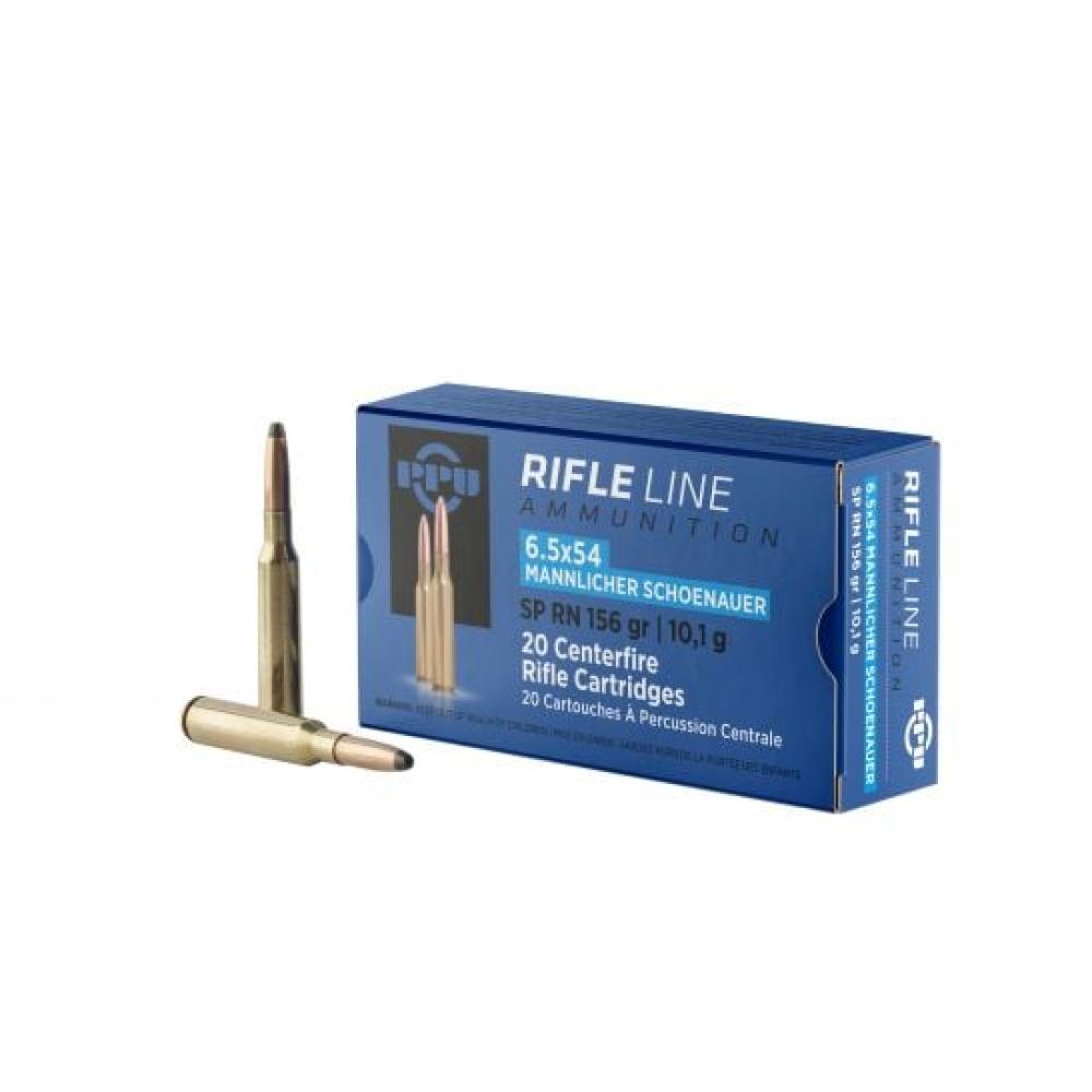 PPU 6.5X54 MANNLICHER SHONAUER 156GR. JSP-RN 20RD
