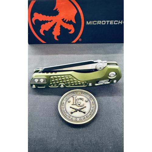 Microtech MSI Mini RAM-LOK — Black Blade, OD Green Frag Handle