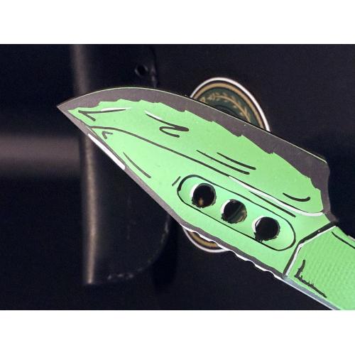 Heretic Kobold Bowie Fixed Blade — Toxic Green Cel-Shade CPM-MagnaCut | H065-CS-TX