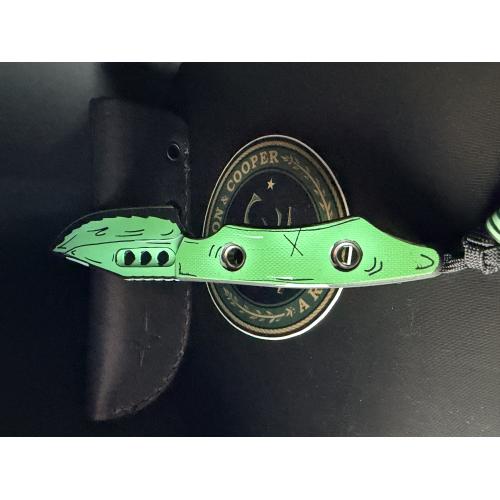 Heretic Kobold Bowie Fixed Blade — Toxic Green Cel-Shade CPM-MagnaCut | H065-CS-TX
