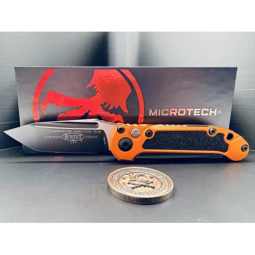 Microtech LUDT Gen III T/E — Black Blade, Orange Handle