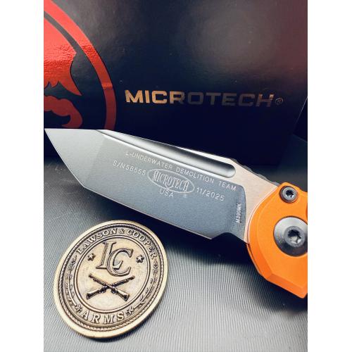Microtech LUDT Gen III T/E — Black Blade, Orange Handle