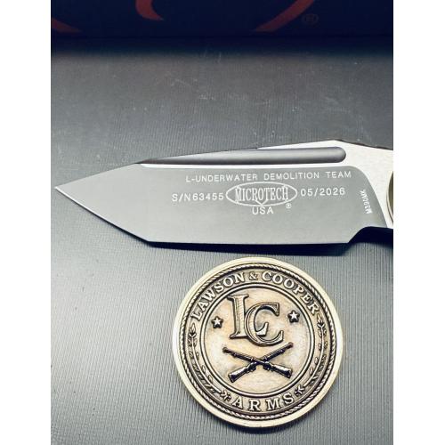 Microtech LUDT Gen III T/E — Black Blade, OD Green Handle