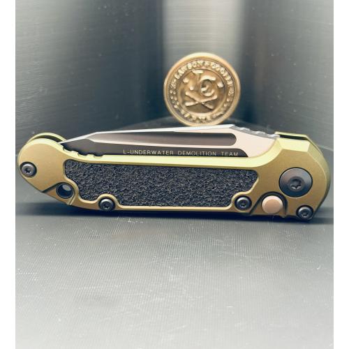 Microtech LUDT Gen III T/E — Black Blade, OD Green Handle