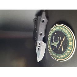 Heretic Kobold Bowie Fixed Blade — DLC CPM-MagnaCut Blade, Black G10 Handle | H065-6A-BLK/G10