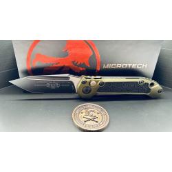 Microtech LUDT Gen III T/E — Black Blade, OD Green Handle