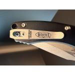 Microtech Amphibian Mini RAM-LOK Manual Folding Knife — Apocalyptic M390MK Blade, Black Aluminum Handle | 137MRL-10AP