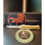 Microtech Hera II Mini OTF Automatic Knife — Tanto Edge, Apocalyptic Finish, Tan Handle | 1704M-10APTA