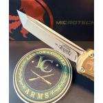 Microtech Hera II Mini OTF Automatic Knife — Tanto Edge, Apocalyptic Finish, Tan Handle | 1704M-10APTA