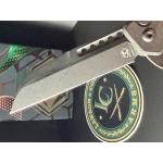 Heretic Jinn Button Lock Flipper — DLC CPM-MagnaCut Blade, Carbon Fiber Handle | H213-6A-CF