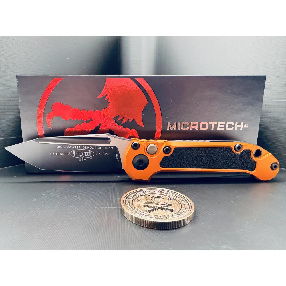 Microtech LUDT Gen III T/E — Black Blade, Orange Handle