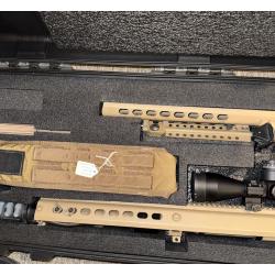 Barrett M107A1 .50 BMG FDE Rifle with Leupold Mark 5HD and QDL Suppressor