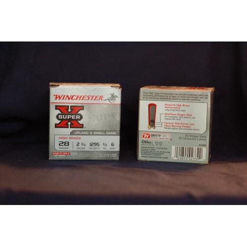 28 GA 2-3/4" #6 Super-x upland hb 3/4oz  box of 25