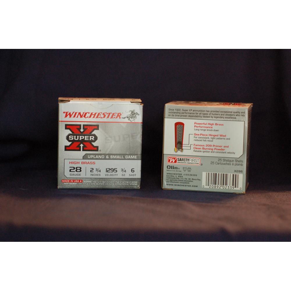 28 GA 2-3/4" #6 Super-x upland hb 3/4oz  box of 25
