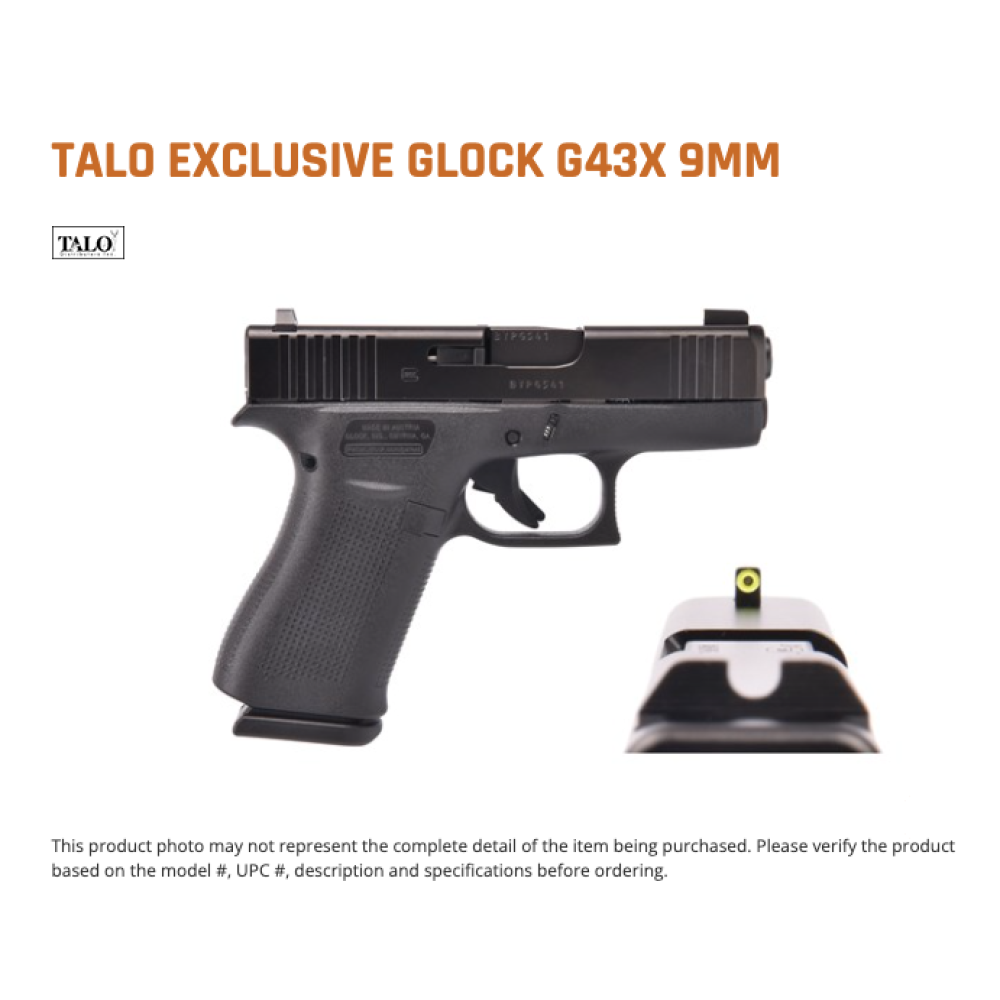 Glock G43X 9MM 3.39" 10+1 Amer UC Glock G43X 9MM 3.39" 10+1 Amer UC