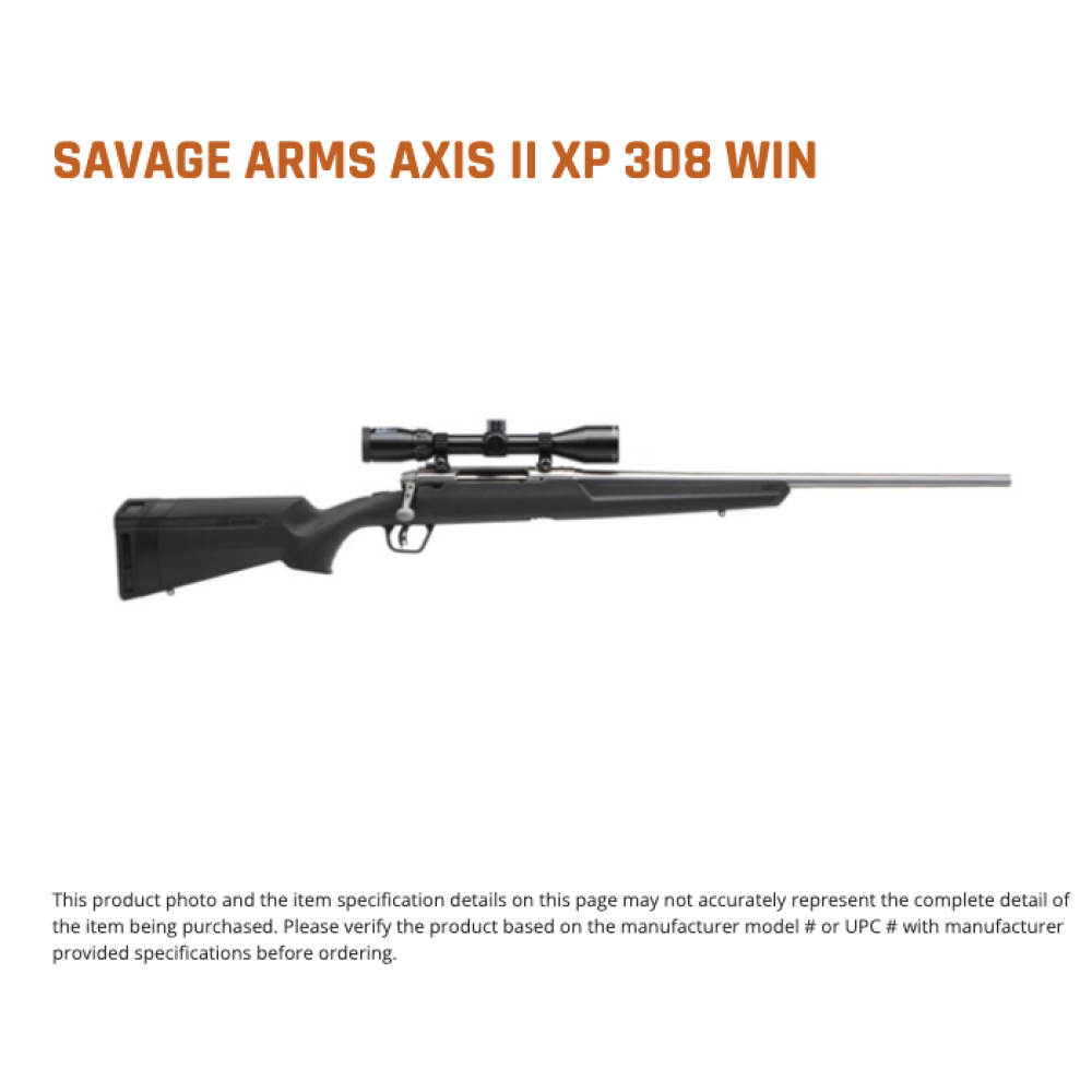 Savage Arms AXIS II XP 308 SS/SYN 22" PKG / 3-9x40 Bushnell Scope