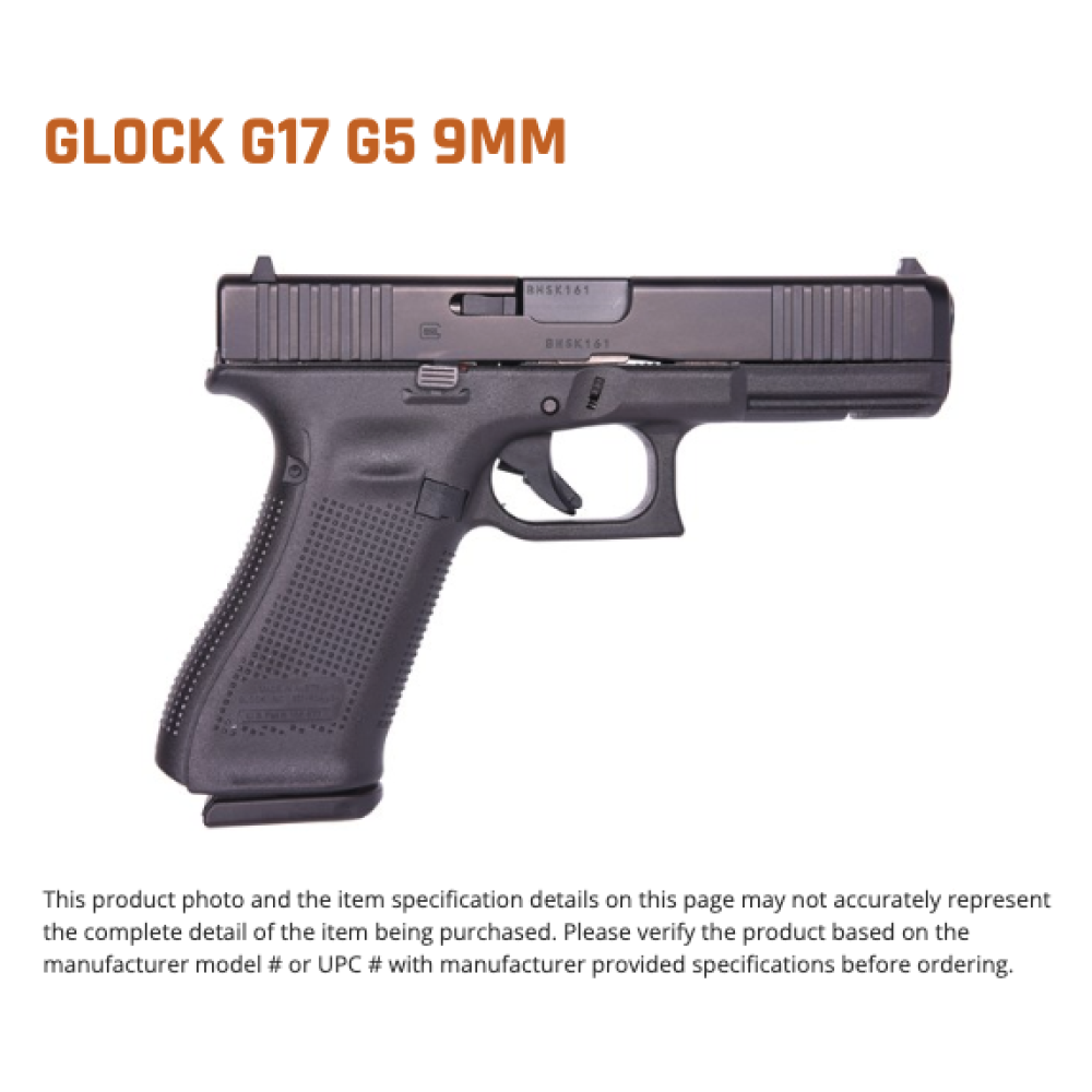 Glock G17 G5 9mm 10+1 4.49" FS (3-10RD Mags/Front Serration Glock G17 G5 9mm 10+1 4.49" FS (3-10RD Mags/Front Serration