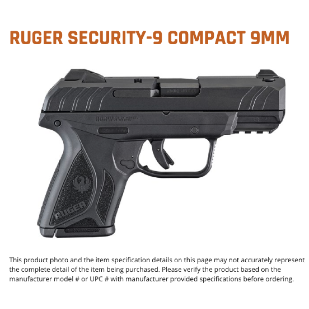 Ruger Security-9 CMPT 9MM BLK 10+1 (2- 10RD Mags)