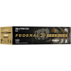 FEDERAL PERSONAL DEFENSE PUNCH FLAT NOSE 29 GRAIN 22LR 50 ROUND BOX