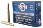PPU PP3006G Standard Rifle  30-06Springfield 150gr Full Metal Jacket 20 Per Box/10 Case