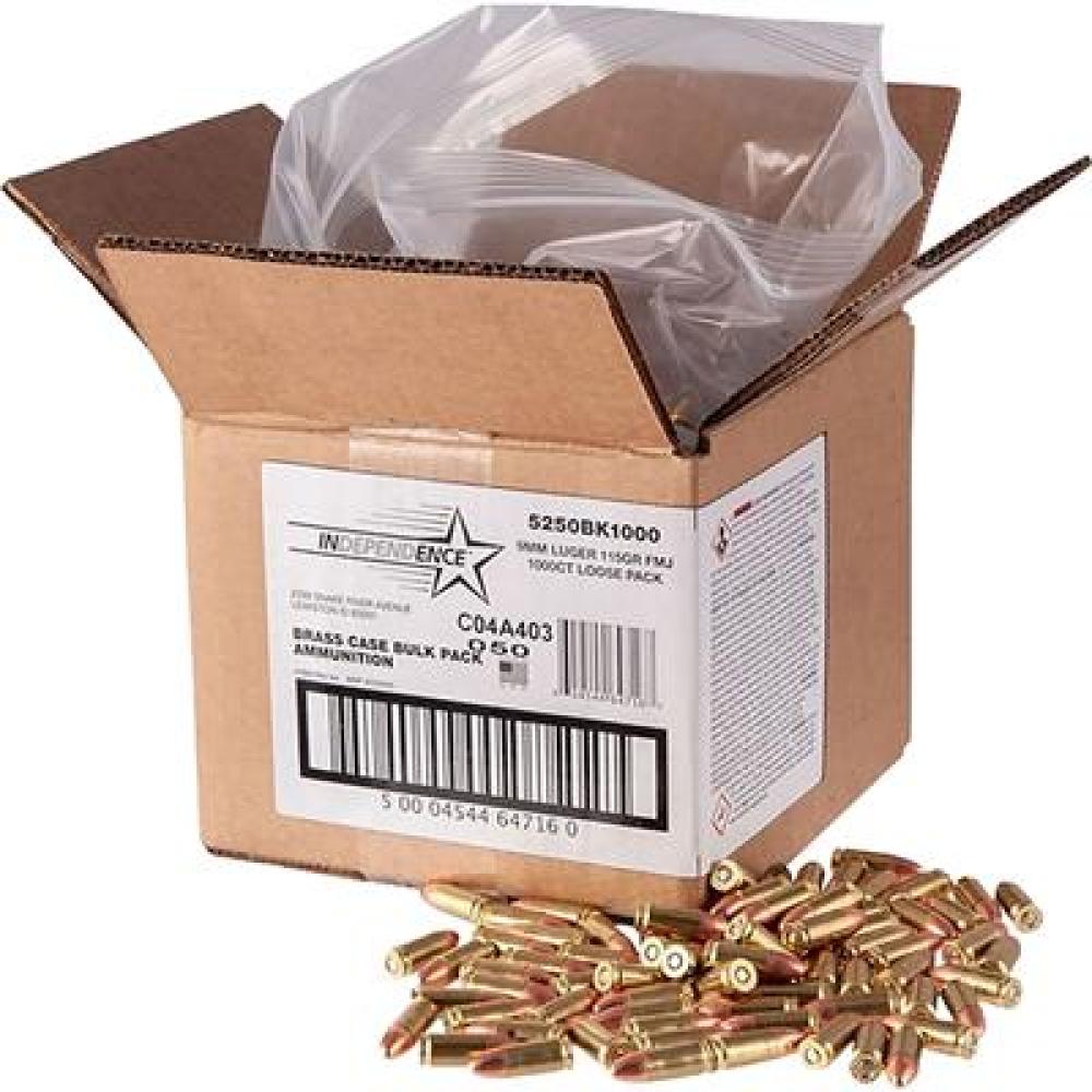 CCI INDEPENDENCE BULK PISTOL AMMO 9MM 115 GR. FMJ 1000 RD. LOOSE CCI INDEPENDENCE BULK PISTOL AMMO 9MM 115 GR. FMJ 1000 RD. LOOSE