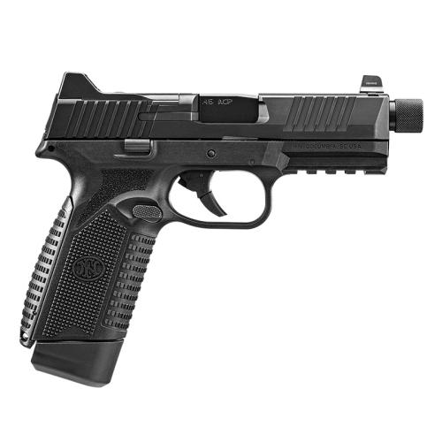 FN 545 Tactical, .45 ACP, 4.71" Threaded Bbl, Night Sights, Optic Ready, Black, (1) 15-rd & 18-rd