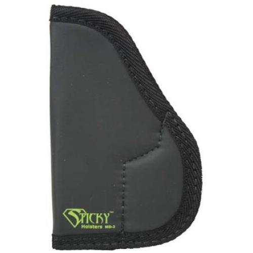 Sticky Holsters Medium -3 Sticky Pocket Holster for Walther PPK and Similar 3.5" - 4" Barrel Black Ambi