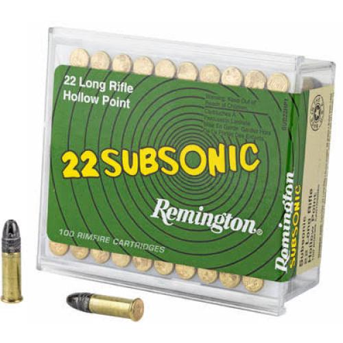 Remington 22 Subsonic 38 gr Lead Hollow Point .22lr Ammo, 100/box - SUB22HP1