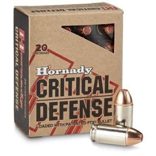 Hornady Critical Defense Handgun Ammo .40 S&W 165 gr FTX 1175 fps 20/ct
