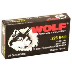 Wolf, .223 Remington, 55 Grain, FMJ Ammo, 20 Rounds