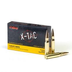 PMC X-Tac Rifle Ammunition 7.62X51 NATO 147gr FMJ-BT 2800 fps 20/ct