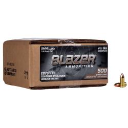CCI Blazer 9mmLuger 115gr Full Metal Jacket 500 Per Box/1 Case *Loose