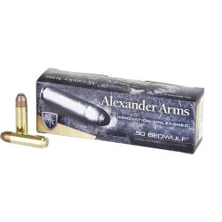 Alexander Arms Loaded .50 Beowulf 400 Grain Hawk FP Centerfire Rifle Ammunition