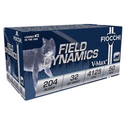Fiocchi Field Dynamics 204Ruger 32gr Hornady V Max 50 Per Box