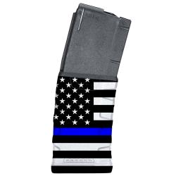 Mission First Tactical EXDPM556AMB1 Extreme Duty 30rd 223 Rem/5.56x45mm Fits AR-15/M4 Black w/Blue Line American Flag Polymer