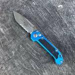 Microtech L.U.D.T. T/E Gen III Blue Stonewash Partial Serrated