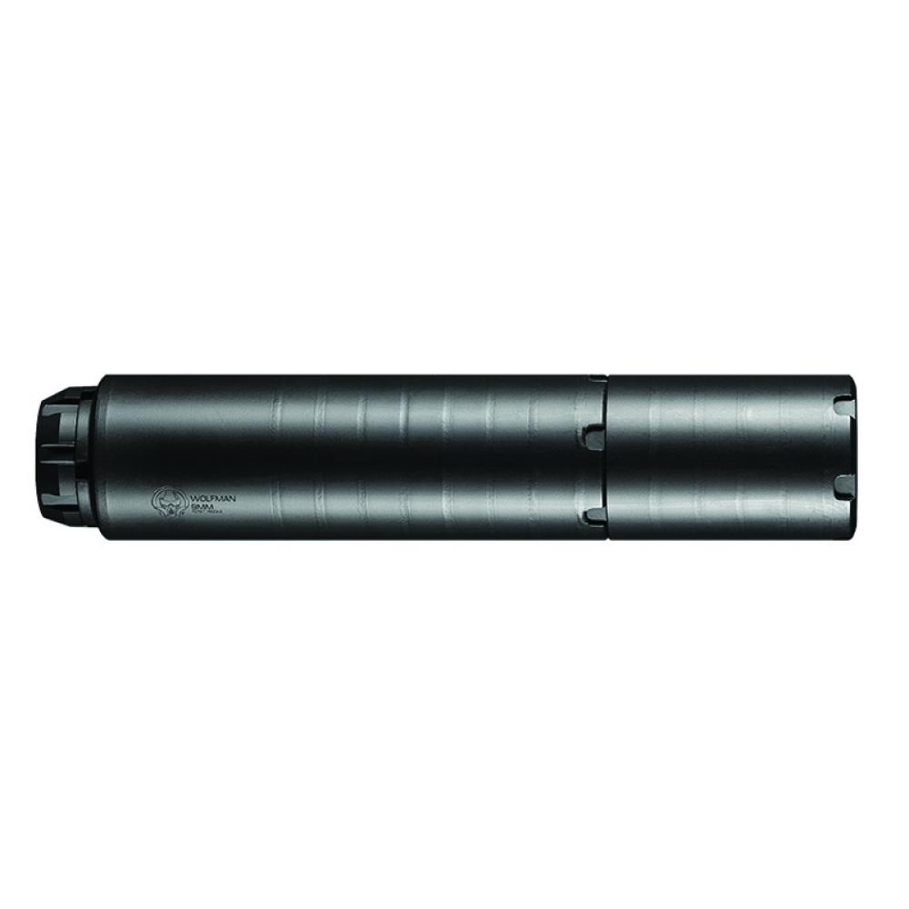 Dead Air Wolfman Modular Direct Thread Pistol Suppressor 9mm Luger Stainless Steel Black Finish 1/2-28