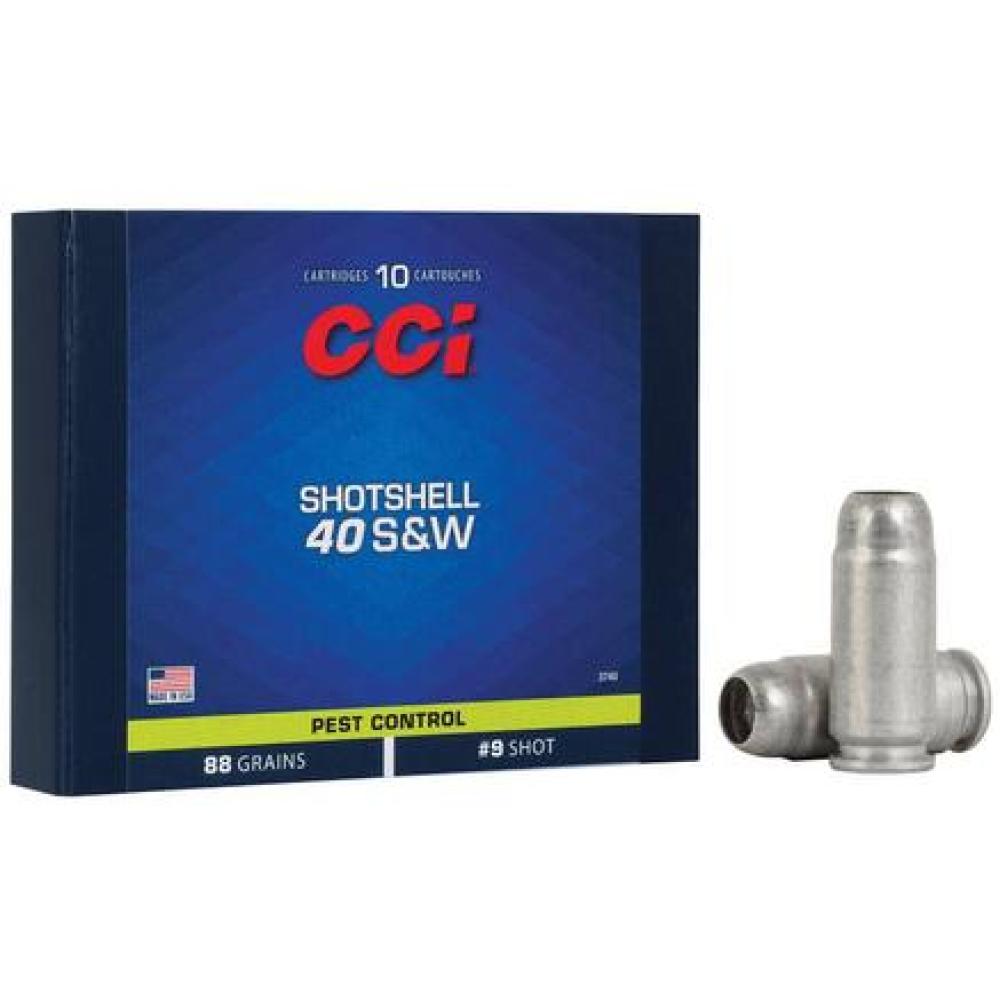 CCI Pest Control Handgun Shotshells .40 S&W 88 gr #9 shot 1250 fps 10/ct