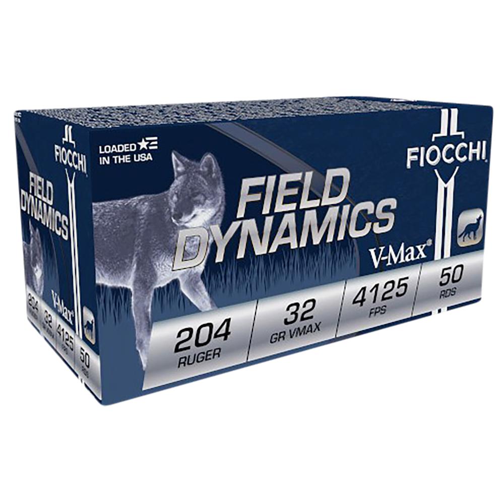 Fiocchi Field Dynamics 204Ruger 32gr Hornady V Max 50 Per Box