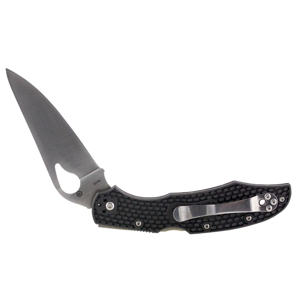 Spyderco Byrd Cara Cara 2 Lightweight 3.75" Folding Drop Point Plain 8Cr13MoV SS Blade Black Textured FRN Handle Includes Pocket Clip