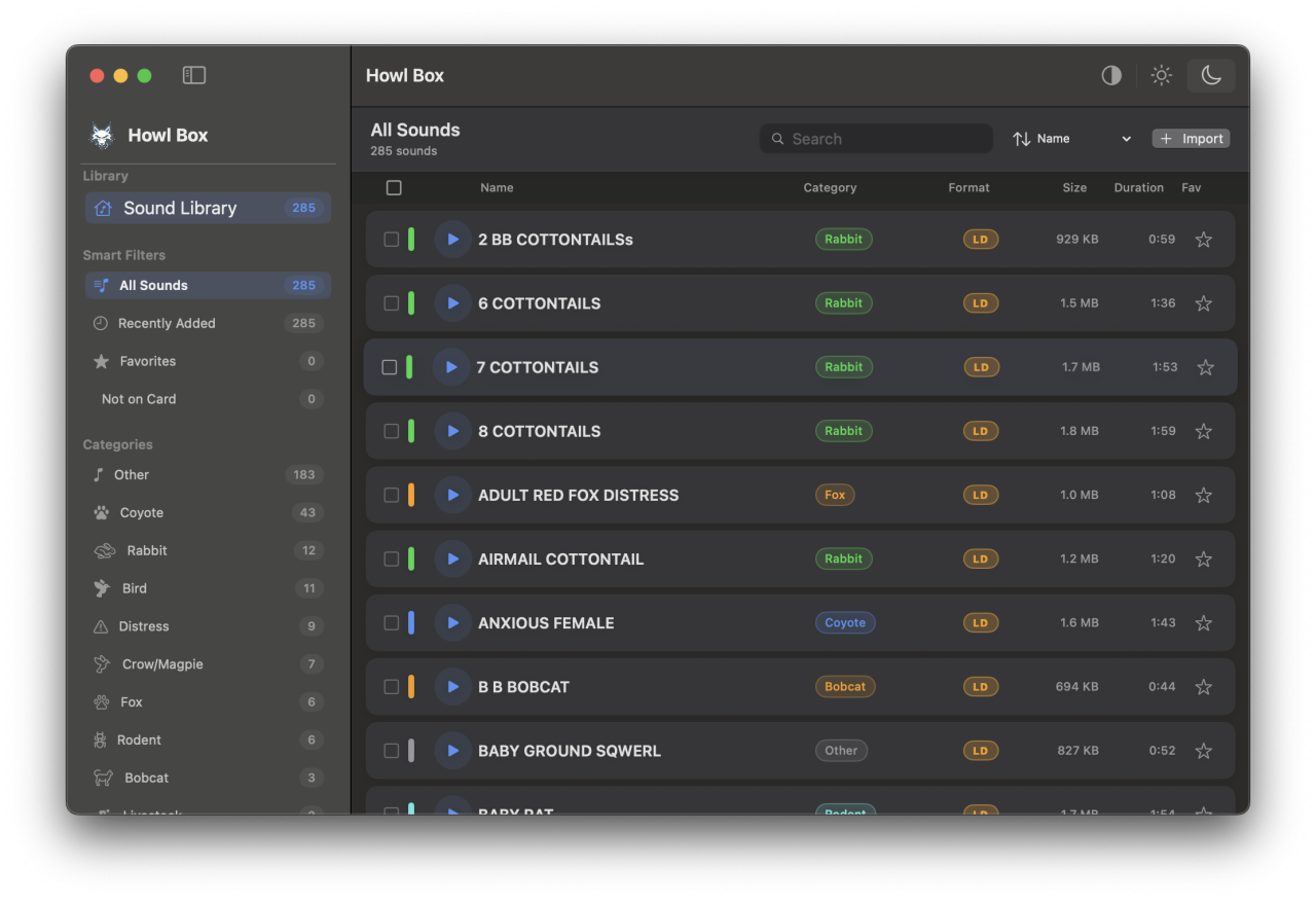 Howl Box Sound Library