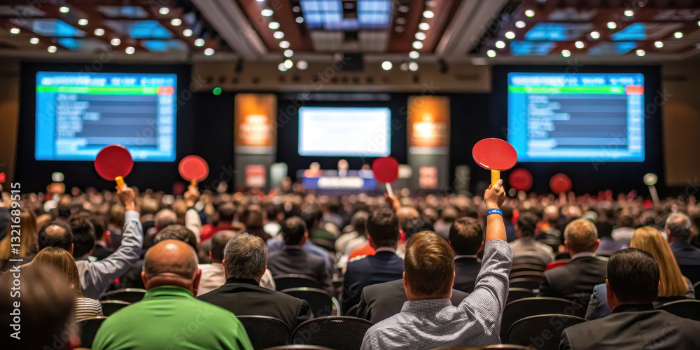 Bidders competing at a live auction house event